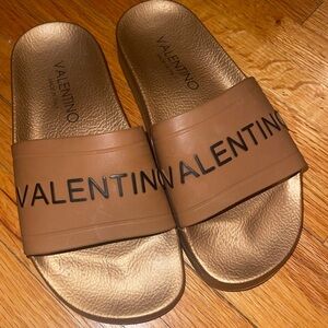 Valentino Iride Copper Slide Sandals